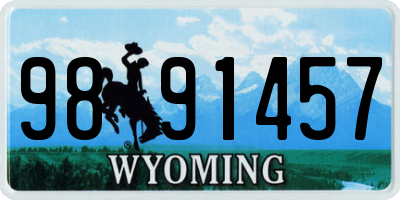 WY license plate 9891457