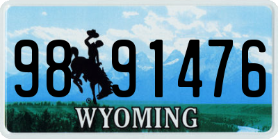 WY license plate 9891476