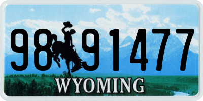 WY license plate 9891477