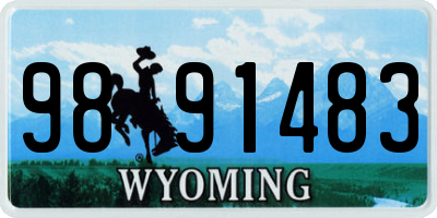 WY license plate 9891483