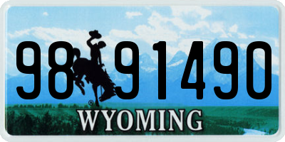 WY license plate 9891490