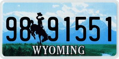 WY license plate 9891551