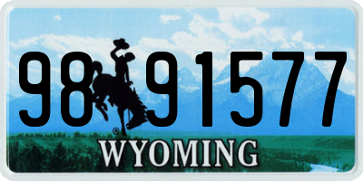 WY license plate 9891577