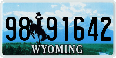 WY license plate 9891642