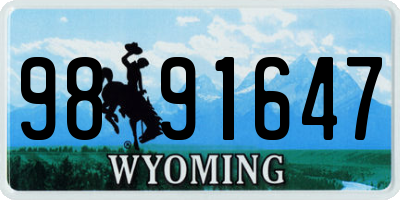 WY license plate 9891647