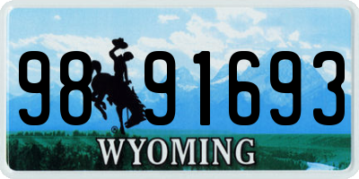 WY license plate 9891693