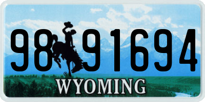 WY license plate 9891694