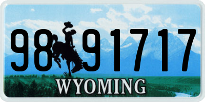 WY license plate 9891717