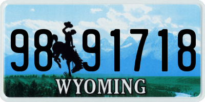 WY license plate 9891718