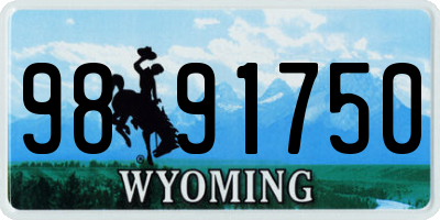 WY license plate 9891750