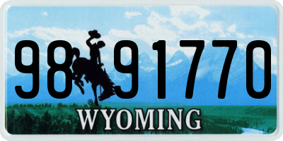 WY license plate 9891770