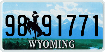 WY license plate 9891771