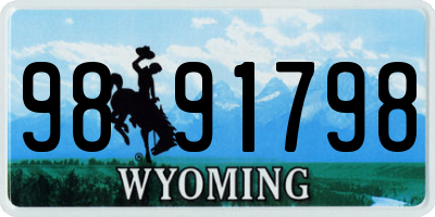 WY license plate 9891798