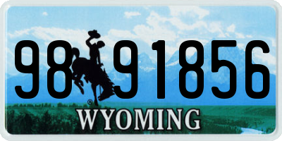 WY license plate 9891856