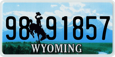 WY license plate 9891857