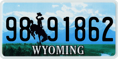 WY license plate 9891862