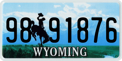 WY license plate 9891876