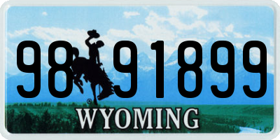 WY license plate 9891899