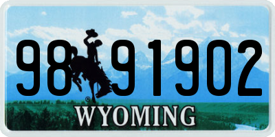 WY license plate 9891902