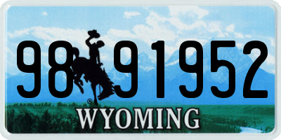 WY license plate 9891952