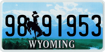 WY license plate 9891953