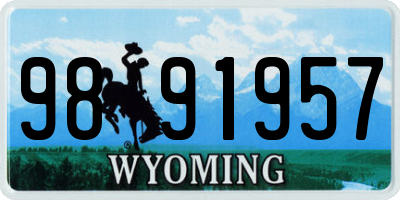 WY license plate 9891957