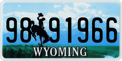 WY license plate 9891966