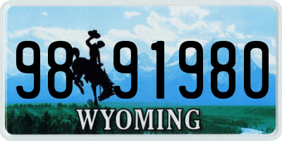 WY license plate 9891980