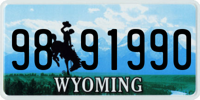 WY license plate 9891990