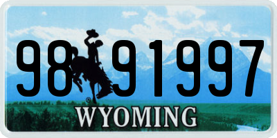 WY license plate 9891997
