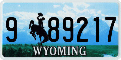 WY license plate 989217