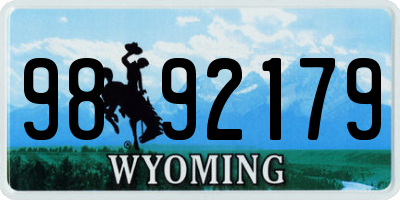 WY license plate 9892179