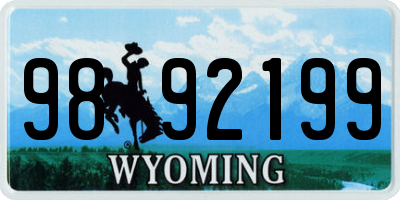WY license plate 9892199