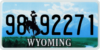 WY license plate 9892271