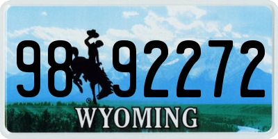 WY license plate 9892272