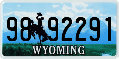 WY license plate 9892291
