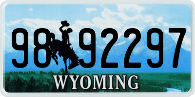 WY license plate 9892297