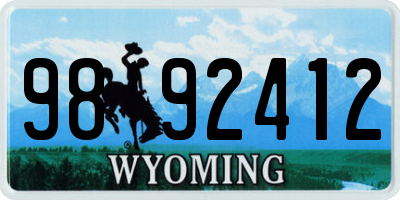 WY license plate 9892412