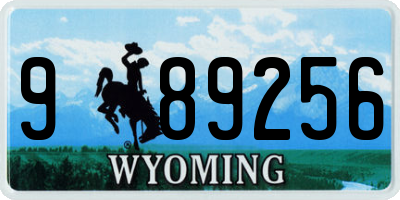 WY license plate 989256
