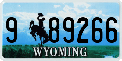 WY license plate 989266