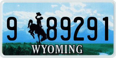 WY license plate 989291