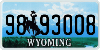 WY license plate 9893008