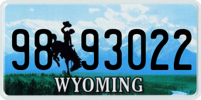 WY license plate 9893022
