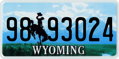 WY license plate 9893024