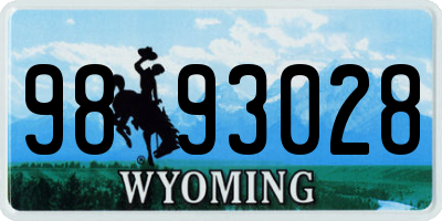 WY license plate 9893028