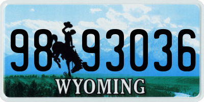 WY license plate 9893036