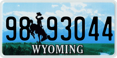WY license plate 9893044