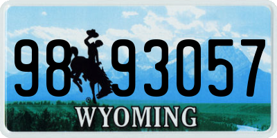 WY license plate 9893057