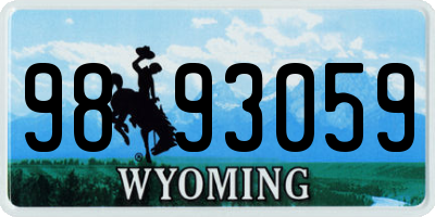 WY license plate 9893059
