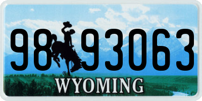 WY license plate 9893063